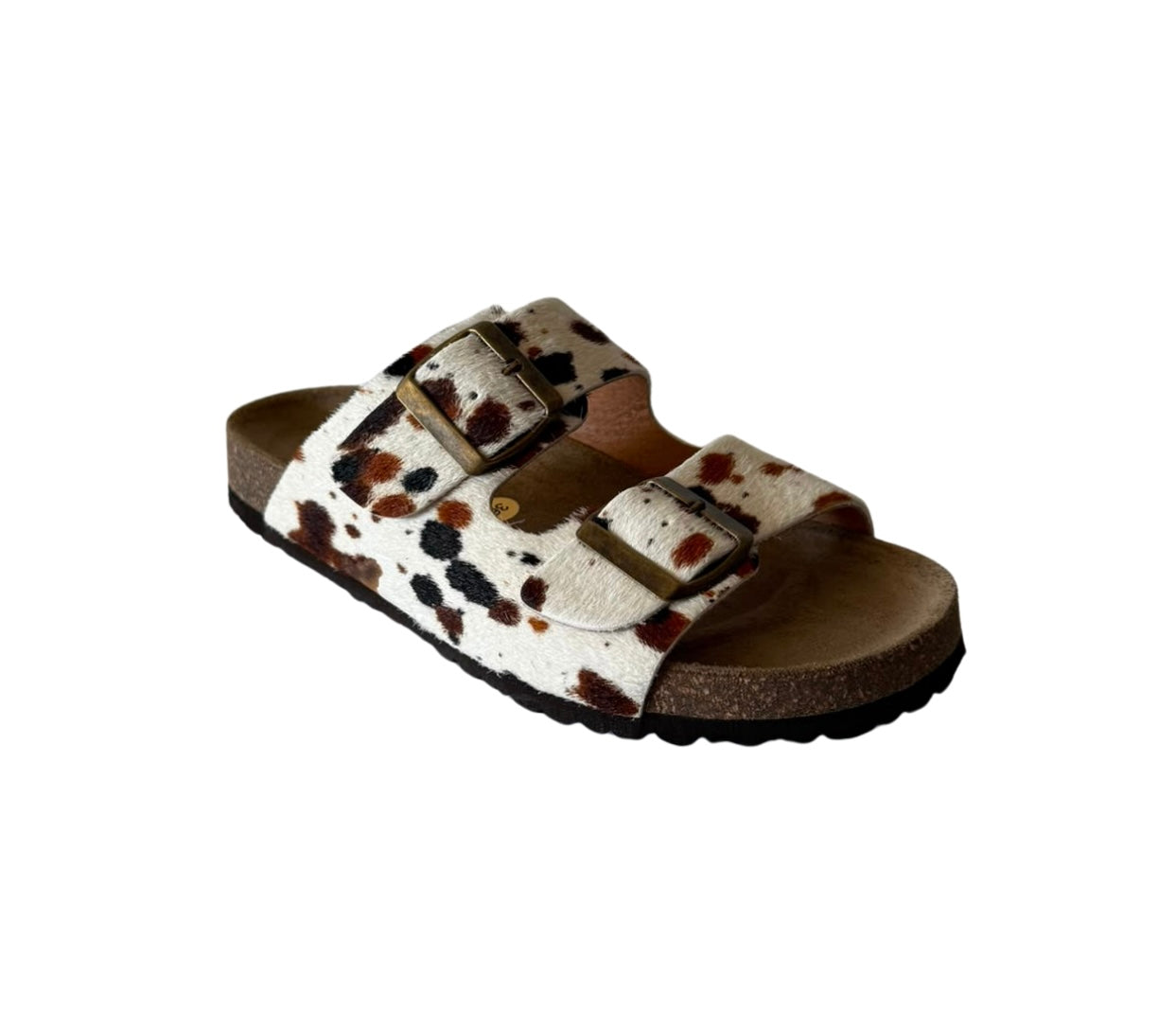 Chinelo de fivela Pelo Vaca