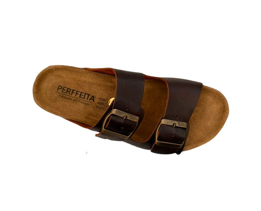 Chinelo de fivela Castanho Velho