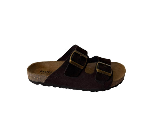 Chinelo de fivela Castanho Escuro