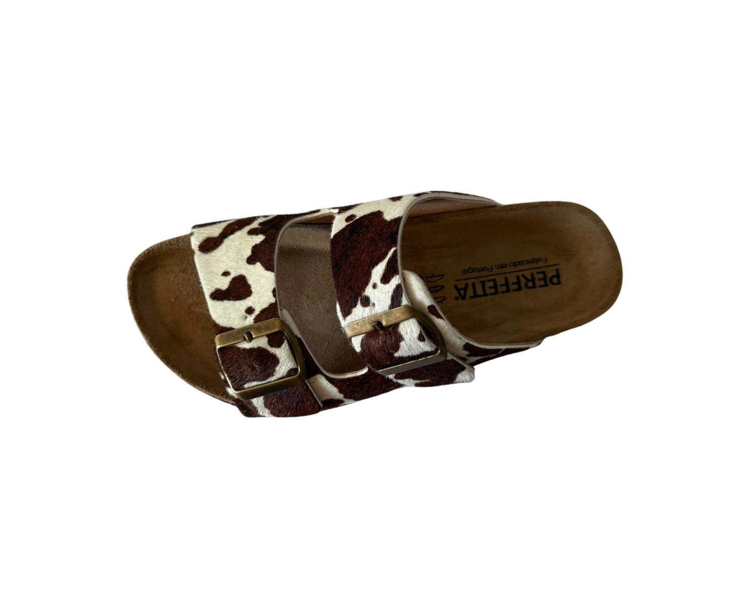 Chinelo de fivela Pelo Castanho