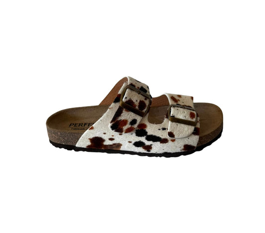 Chinelo de fivela Pelo Vaca