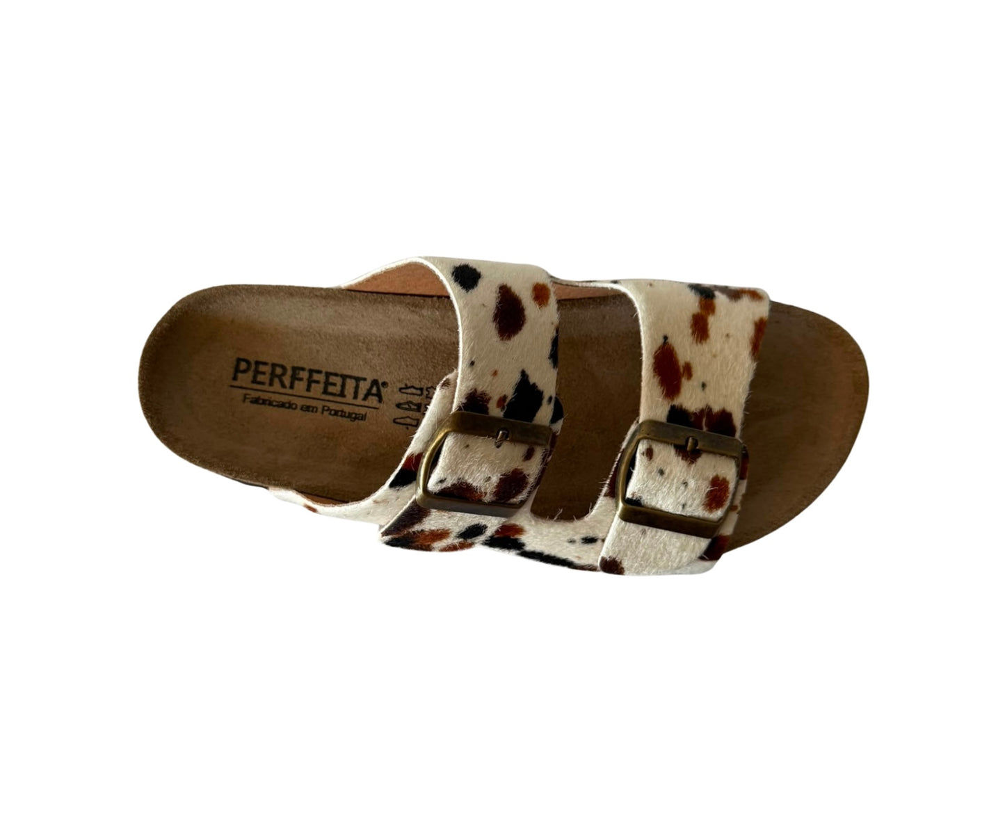 Chinelo de fivela Pelo Vaca