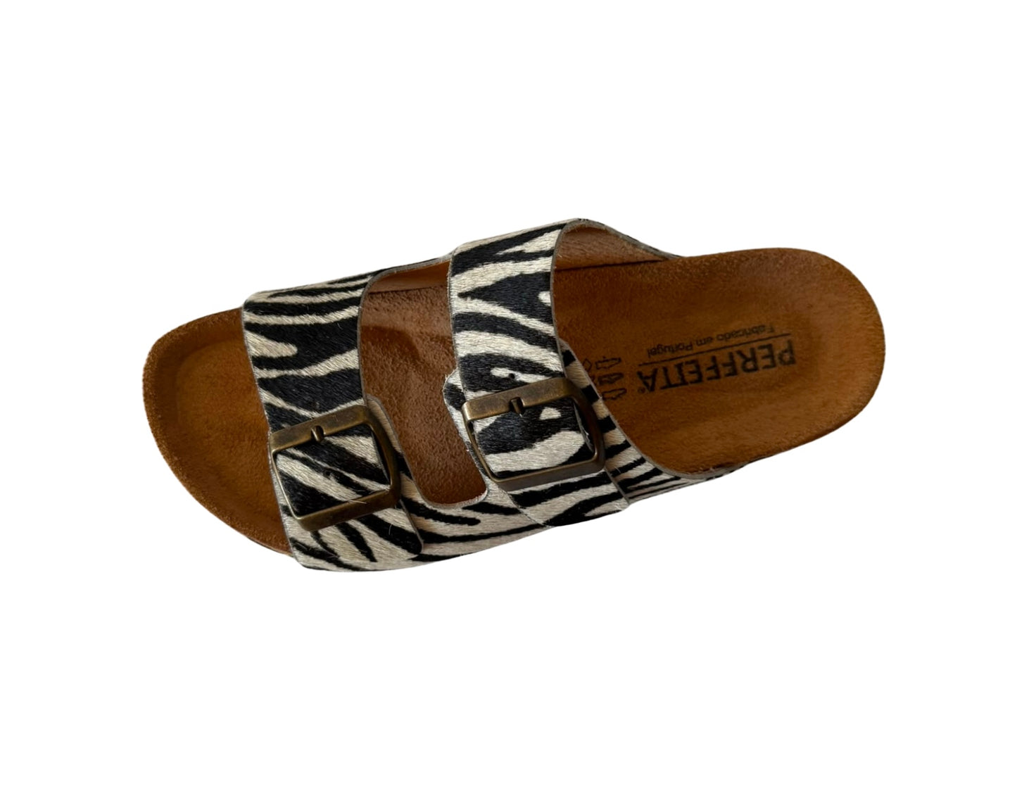 Chinelo de fivela Pelo Zebra
