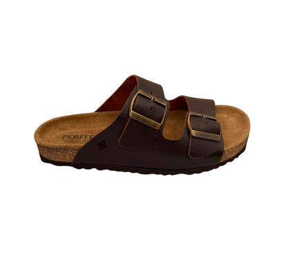 Chinelo de fivela Castanho Velho